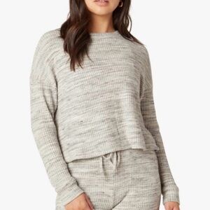 NWOT Beyond Yoga Brushed Up Cropped Knit Long Sleeve Waffle T-Shirt size S